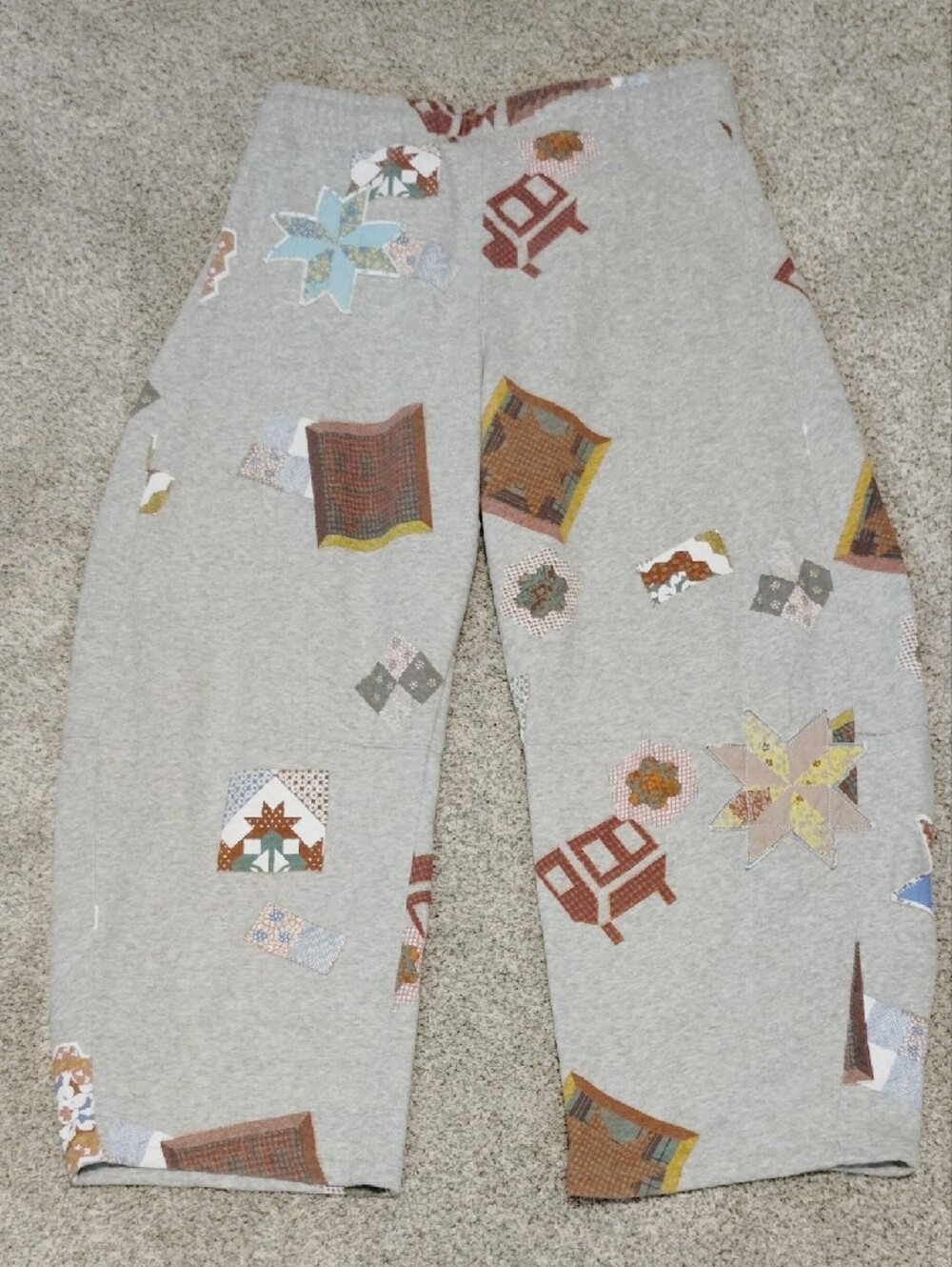 Women's Grey Patchwork Star Jogger Pants - Picture 3 of 3